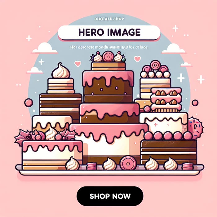 Pale Bubblegum Pink Cakes Banner for Online Cake Shop | Order Now