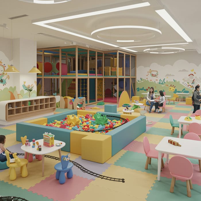 Kids-Friendly Cafe with Play Area for Parents