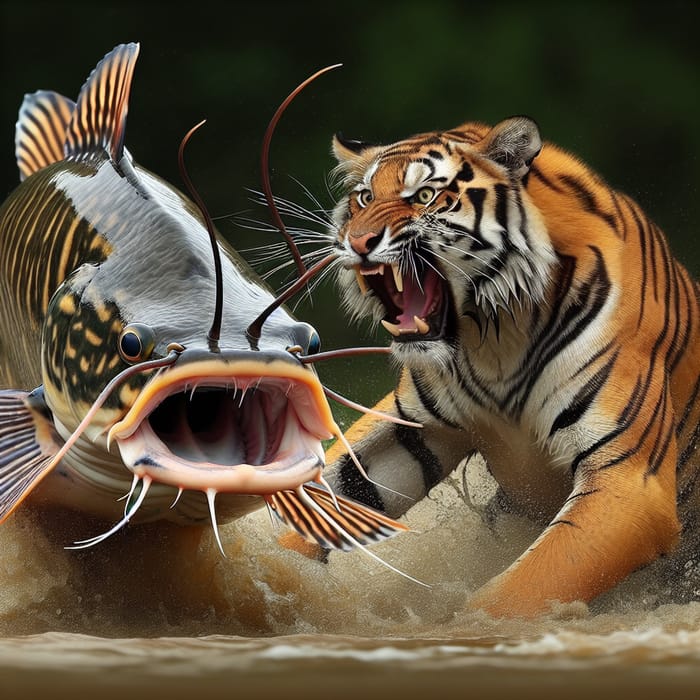 Catfish vs Tiger: A Wild Confrontation