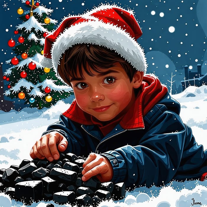 Boy Gets Coal for Christmas - Surprising Holiday Gift