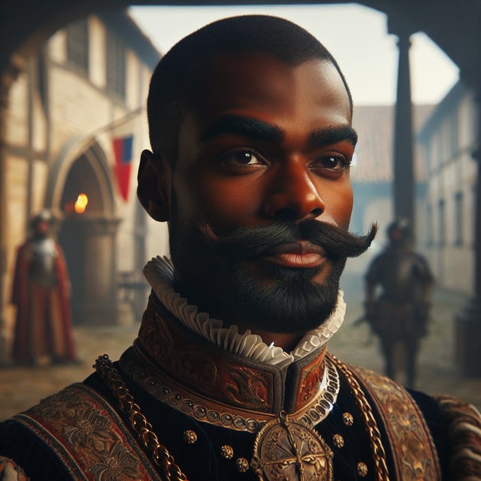 Historical Scene: Black Duke in Medieval Attire