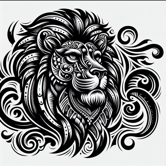 Chicano Lion Tattoo Design - Majestic Lion Inked with Chicano Style