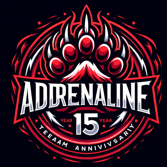 Adrenaline Team 15-Year Logo Design with Predator's Paw