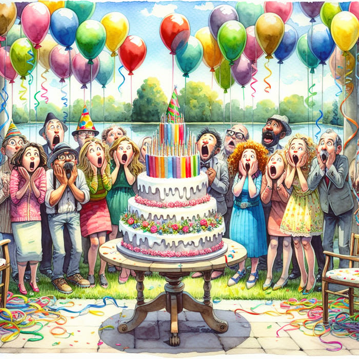 Playful Birthday Surprise Watercolor Art