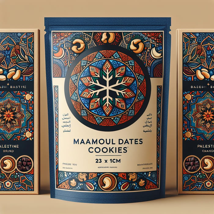 Vibrant Maamoul Dates Cookies Packaging Inspired by Palestinian Heritage