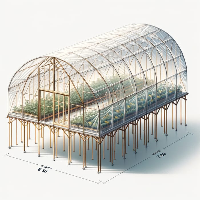 Polythene Greenhouse Supported by 8x30 Wooden Poles | Gardening Ideas