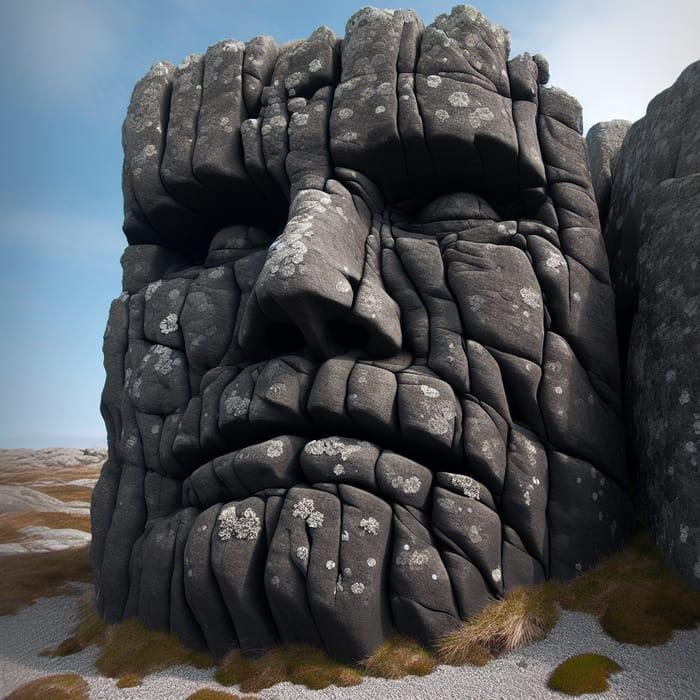 Cartoon Rock with Face | Unique Stone Artwork