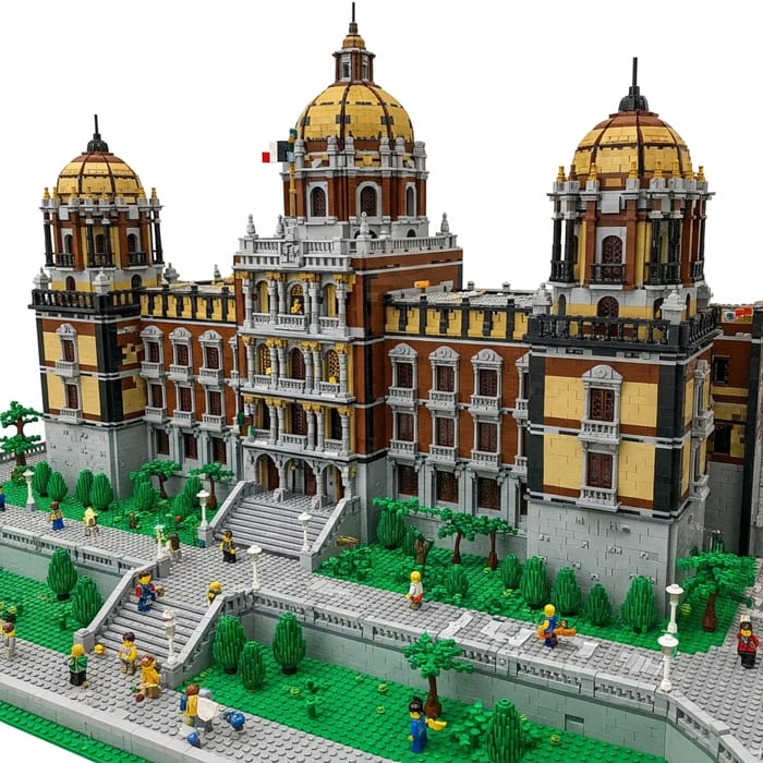 LEGO Chapultepec Castle: Authentic Build Scene LEGO Chapultepec Castle: Authentic Build Scene