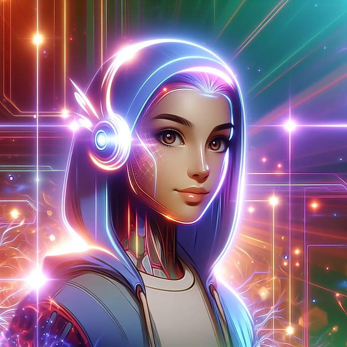 Futuristic Avatar Digital Art: Vibrant & Engaging