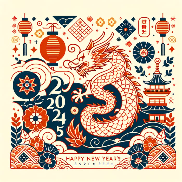 Design Year of the Dragon New Year 2024 Greeting Card