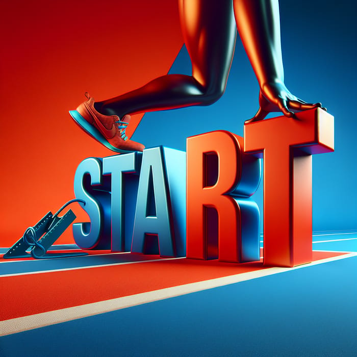 Energetic 'Start' Word Image: Kick Off Your Journey