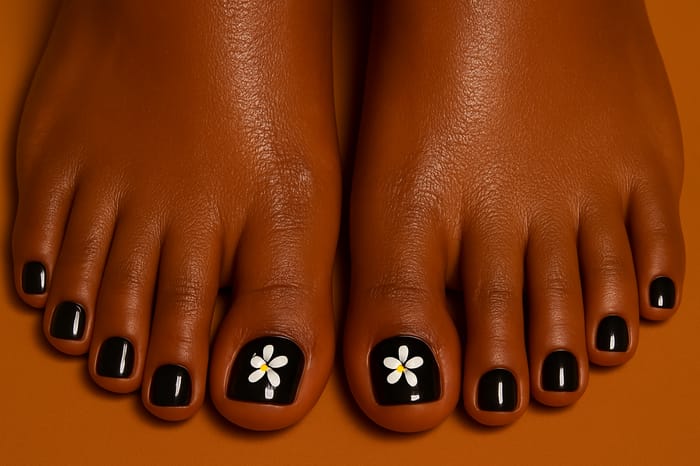 Stylish Indian Woman's Feet with Flower Art Stylish Indian Woman's Feet with Flower Art