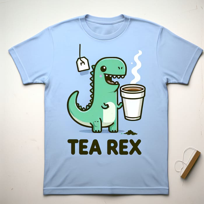 Unique Tea Rex T-Shirt - Fun Dinosaur Design