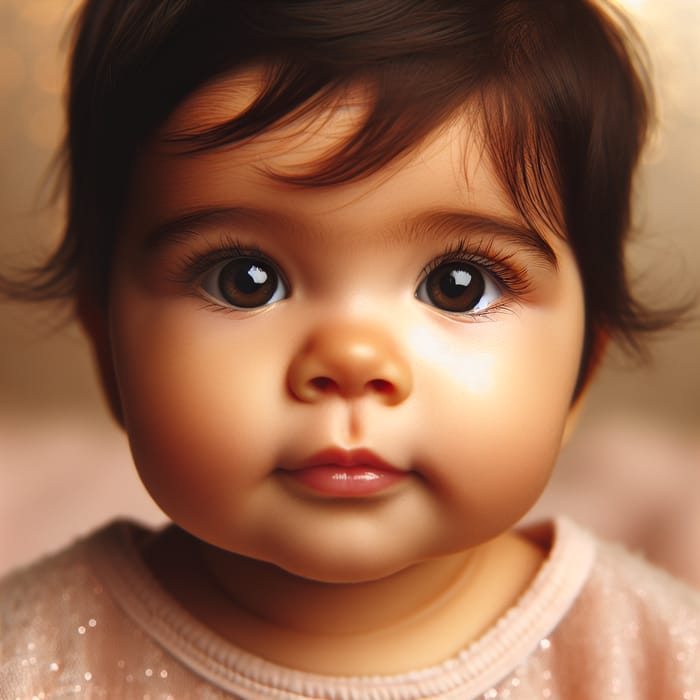 Adorable Hispanic Baby in Pastel-Colored Onesie