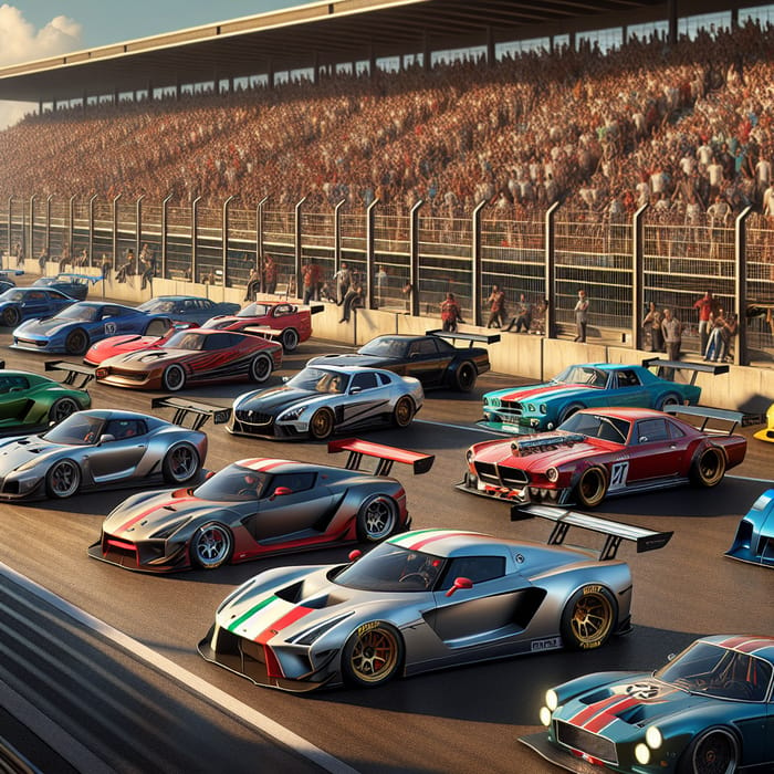 High-Performance Sports Cars at the Racetrack