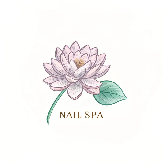 Nail Spa Logo Design with Floral Elements