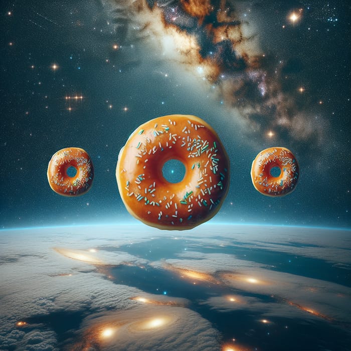 Cosmic Delight: 4 Donuts in Space Adventure