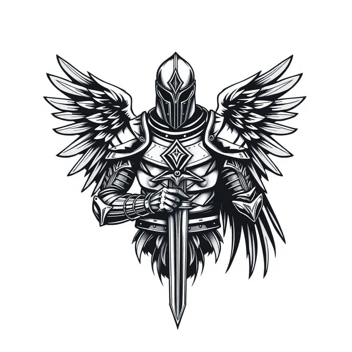 Men's Knight and Raven Tattoo Design Ideas