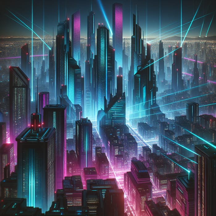 Futuristic Cyberpunk Cityscape Illustration