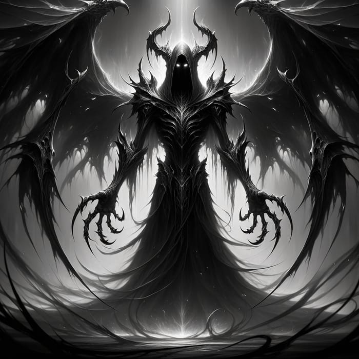 Shadow Fiend: Sinister Being with Spectral Wings