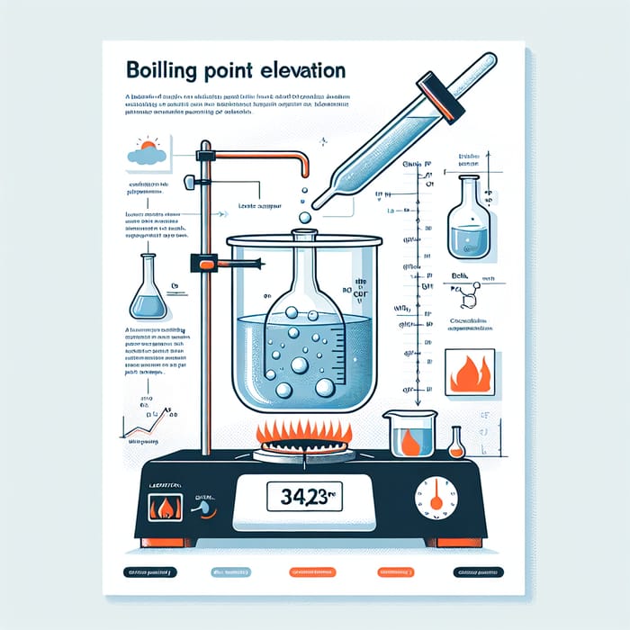 Understanding Boiling Point Elevation: Educational Illustration Understanding Boiling Point Elevation: Educational Illustration