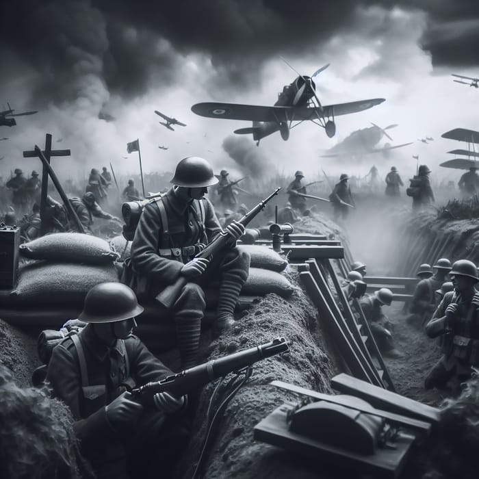 World War Representation: Soldiers in Trenches & Vintage Planes