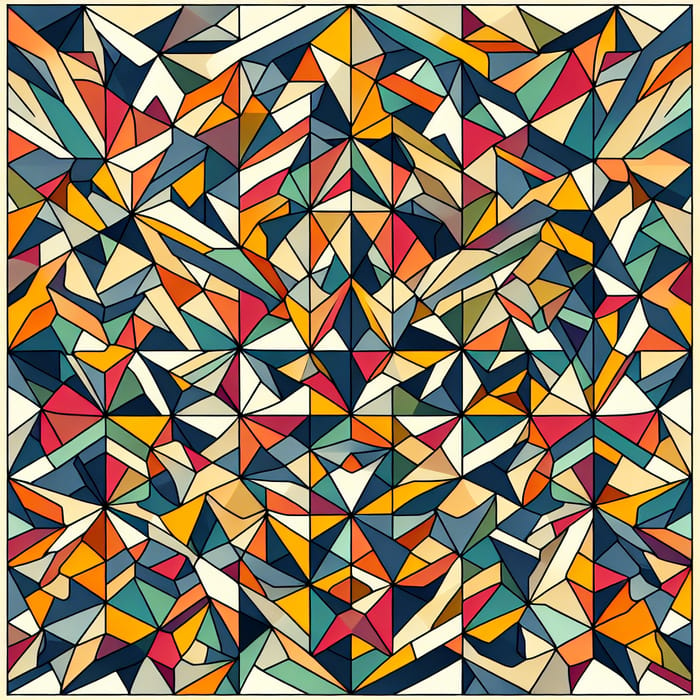 Vibrant Triangle Tessellation | Colorful Polygon Mosaic