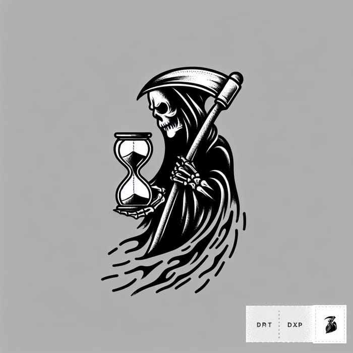 Grim Reaper Tattoo Stencil: Symbolizing the Essence of Time