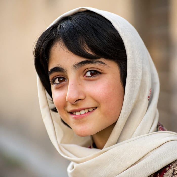 19-Year-Old Iranian Girl with Brown Eyes