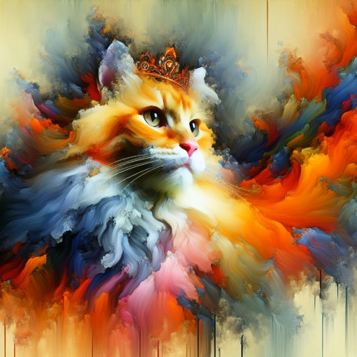 Majestic Orange Cat - Vibrant Feline-Inspired Digital Art