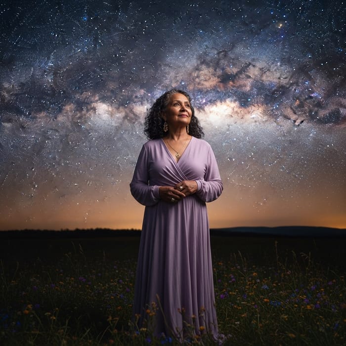 Portrait of a Wise Older Woman Under the Milky Way Portrait of a Wise Older Woman Under the Milky Way