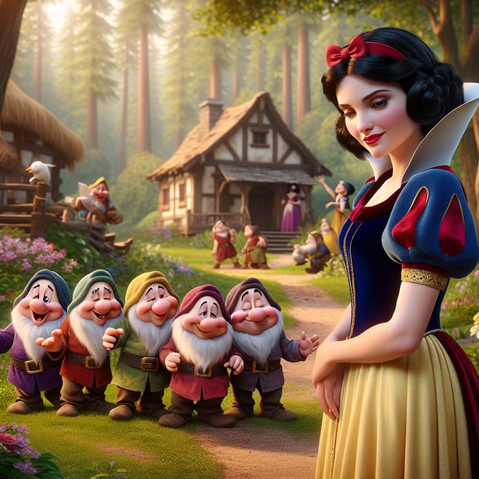 Snow White and the Seven Dwarfs Fairytale Scene