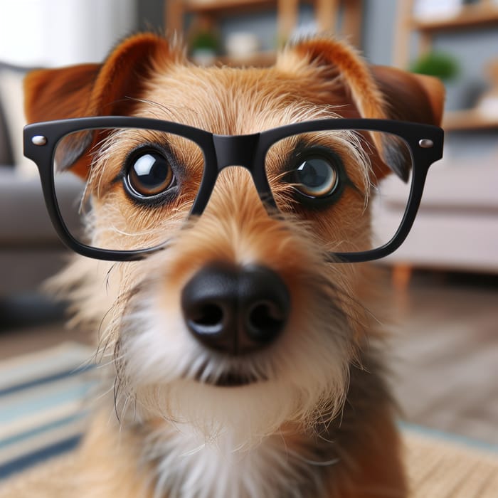 Adorable Dog with Glasses: A Picture of Cuteness