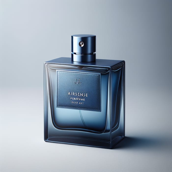 Elegant Blue Airsense Perfume Bottle | Airsense Branding