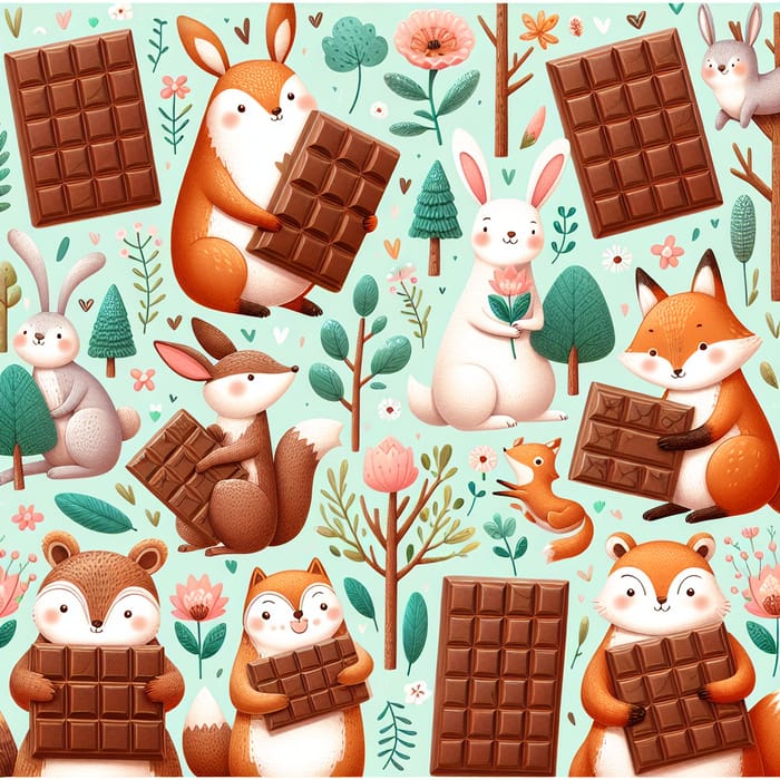 Playful Animals Enjoying Chocolate Bars in Delightful Packaging