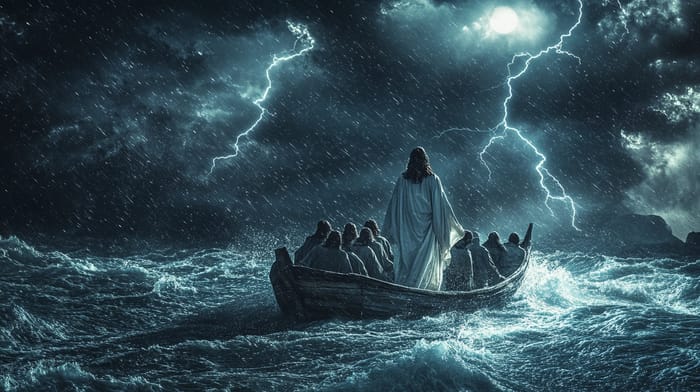 Jesus Walks on Water: A Divine Epic Depicted