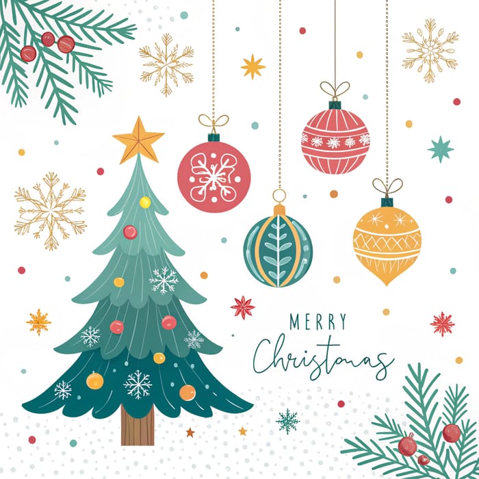 Christmas Theme Design on White Background