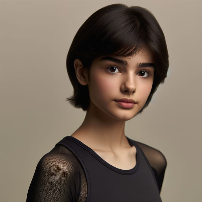 Realistic Iranian Teenage Girl with Dark Hair, Fit Body