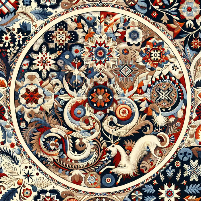 Siberian Pattern: Intricate Embroidery & Vibrant Colors