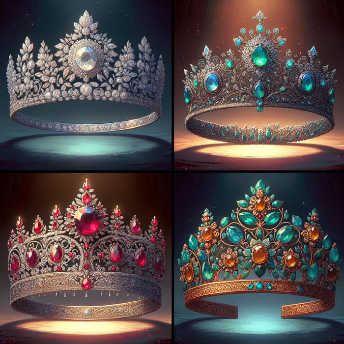 Intricately Designed Fantasy Princess Tiaras - Silver, Gold, Crystal, Bronze