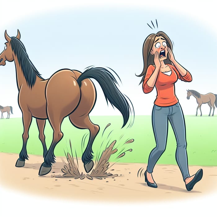 Horse Prank: Woman Surprised in the Field