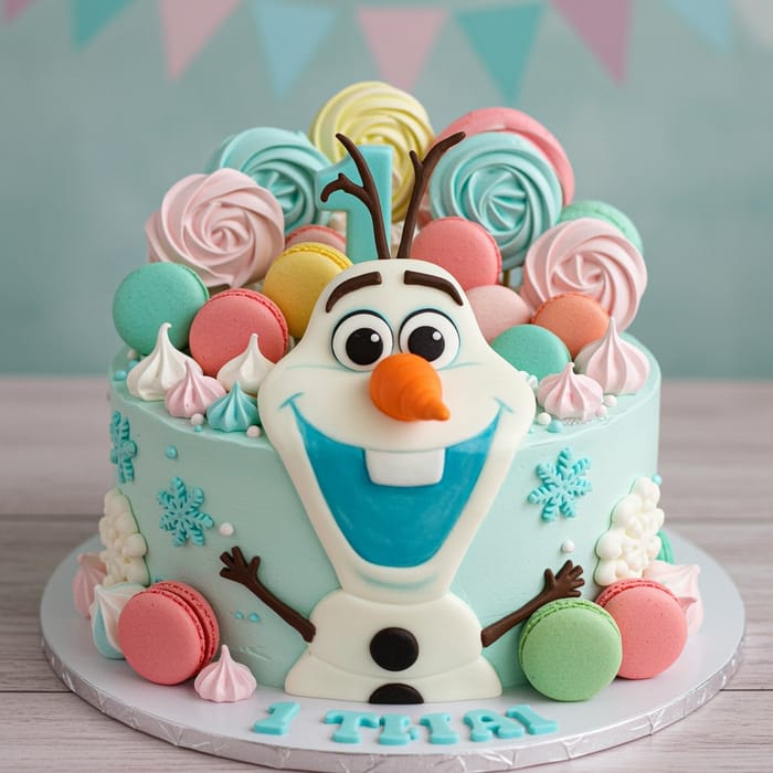 Olaf Cake for Baby's 1st Birthday