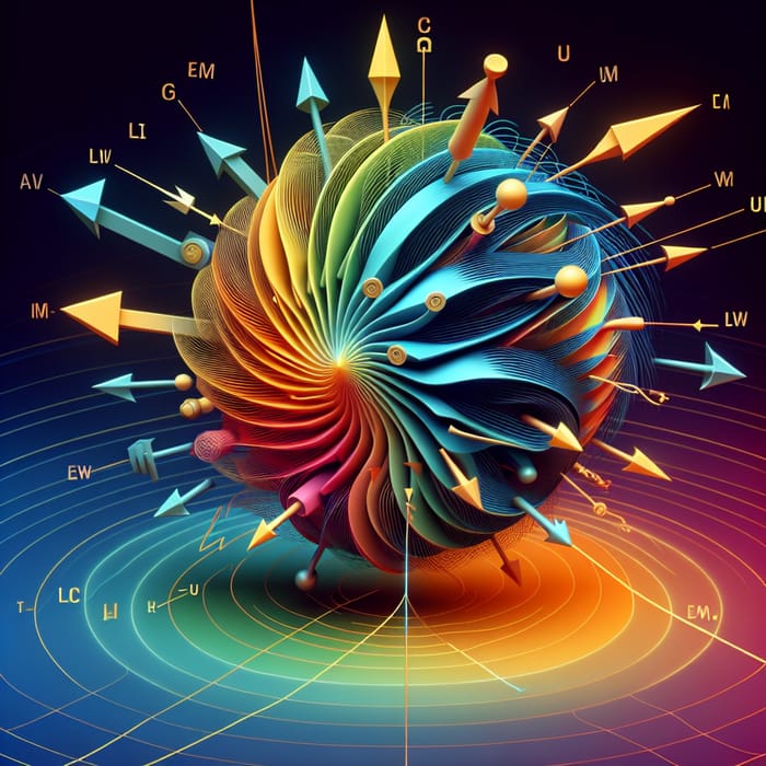 3D Graphic of Low Electric Potential Energy in Electric Field