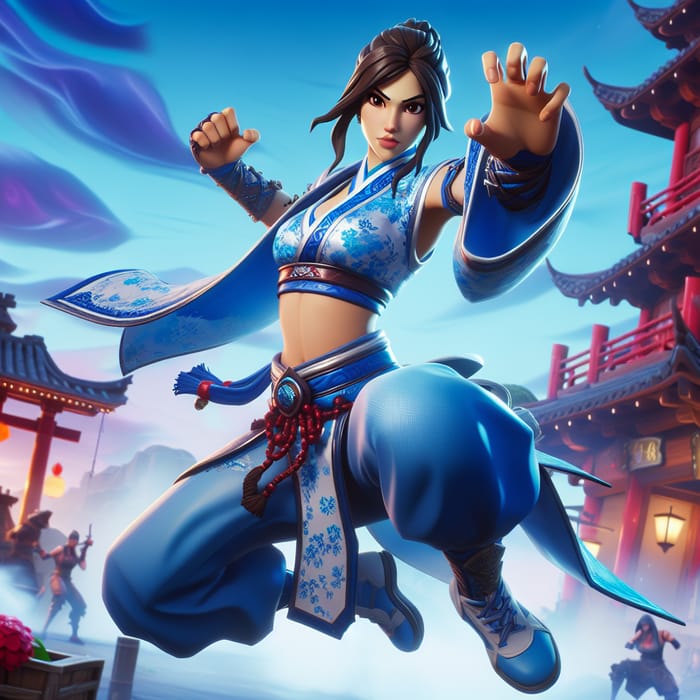 Chun Li Fortnite Skin Showing Martial Arts Skills