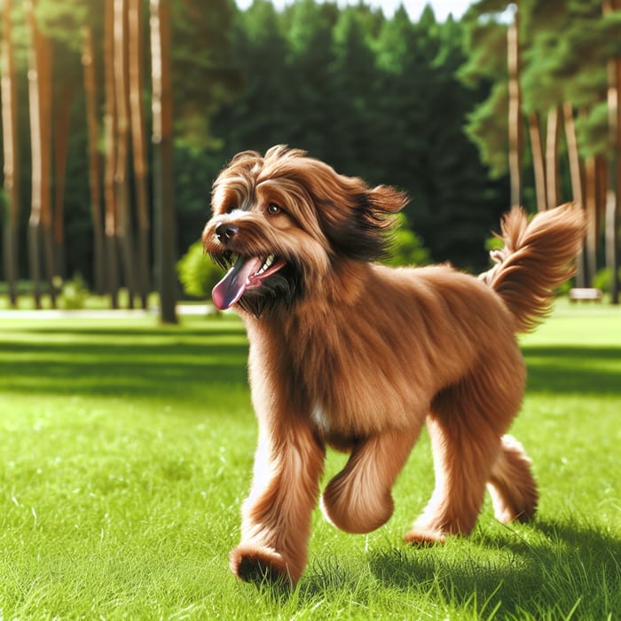 Energetic Dog Enjoying Nature in the Park