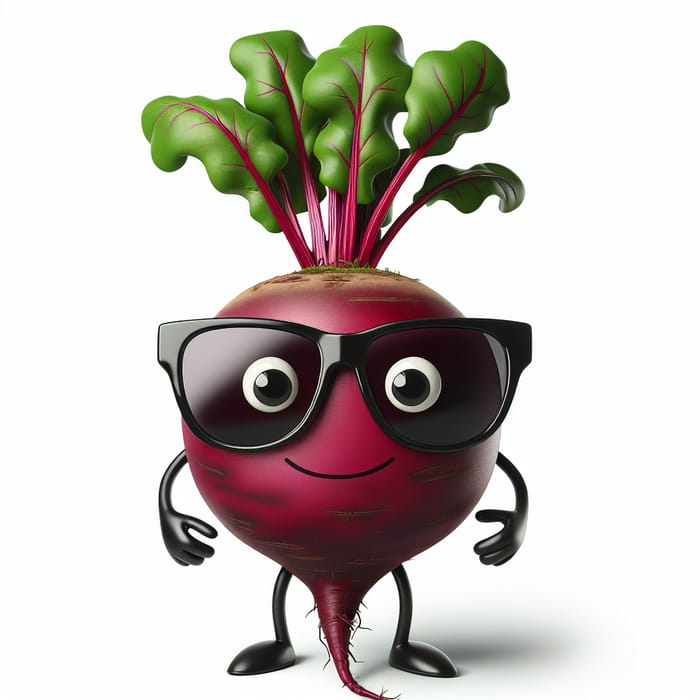 Cool Beetroot Vegetable Mascot with Sunglasses