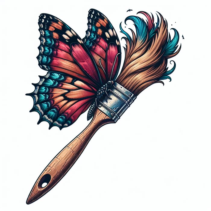 Butterfly Wings Paintbrush Tattoo Design Inspiration