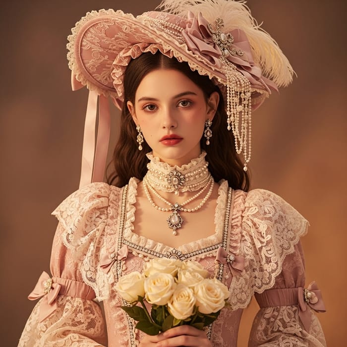 Victorian-Inspired Vintage Outfit Portrait Victorian-Inspired Vintage Outfit Portrait