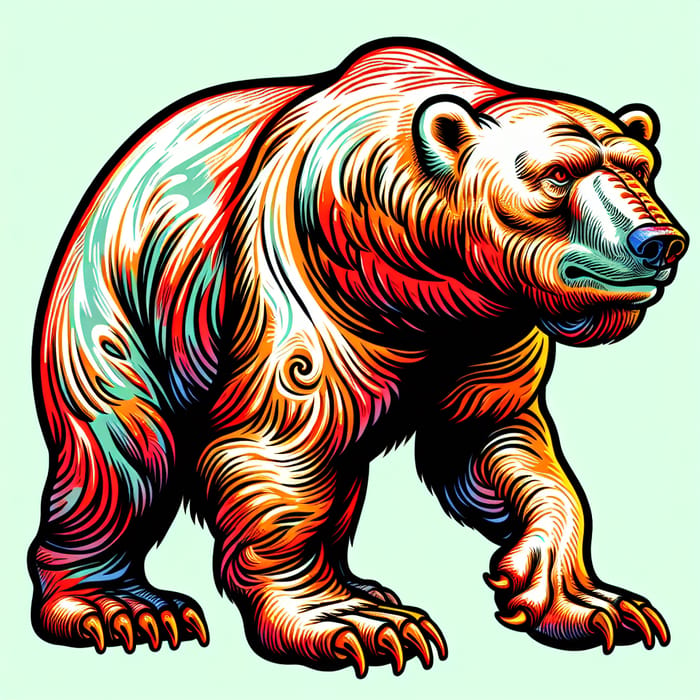 Vibrant Polar Bear Pepe Art Style