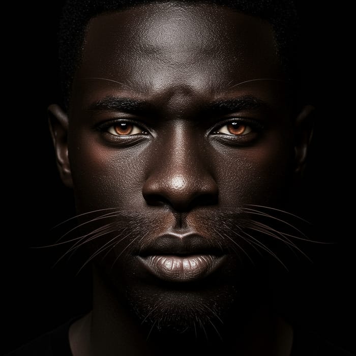 Black Man and Panther Fusion Art